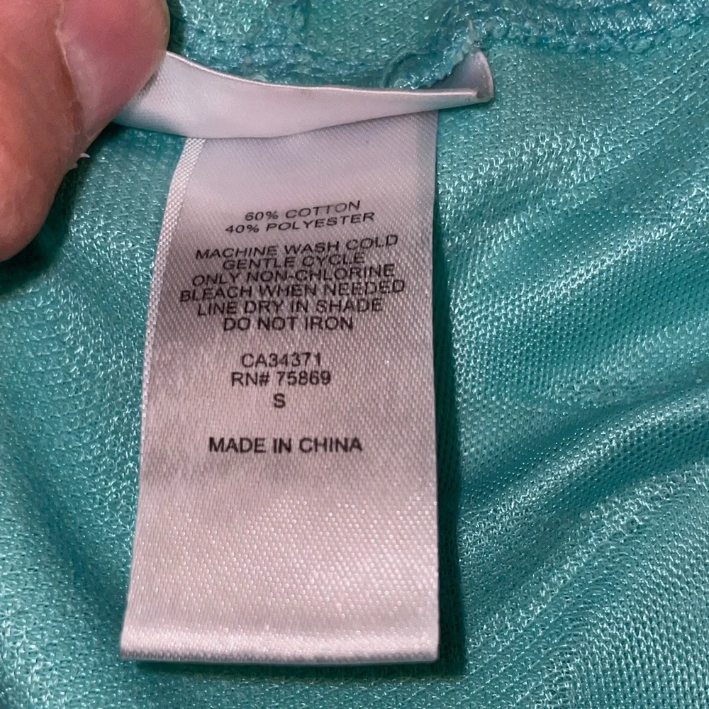Vibrant mint green/turquoise Hooded swim zipper up hoodie cover up - Picture 10 of 10